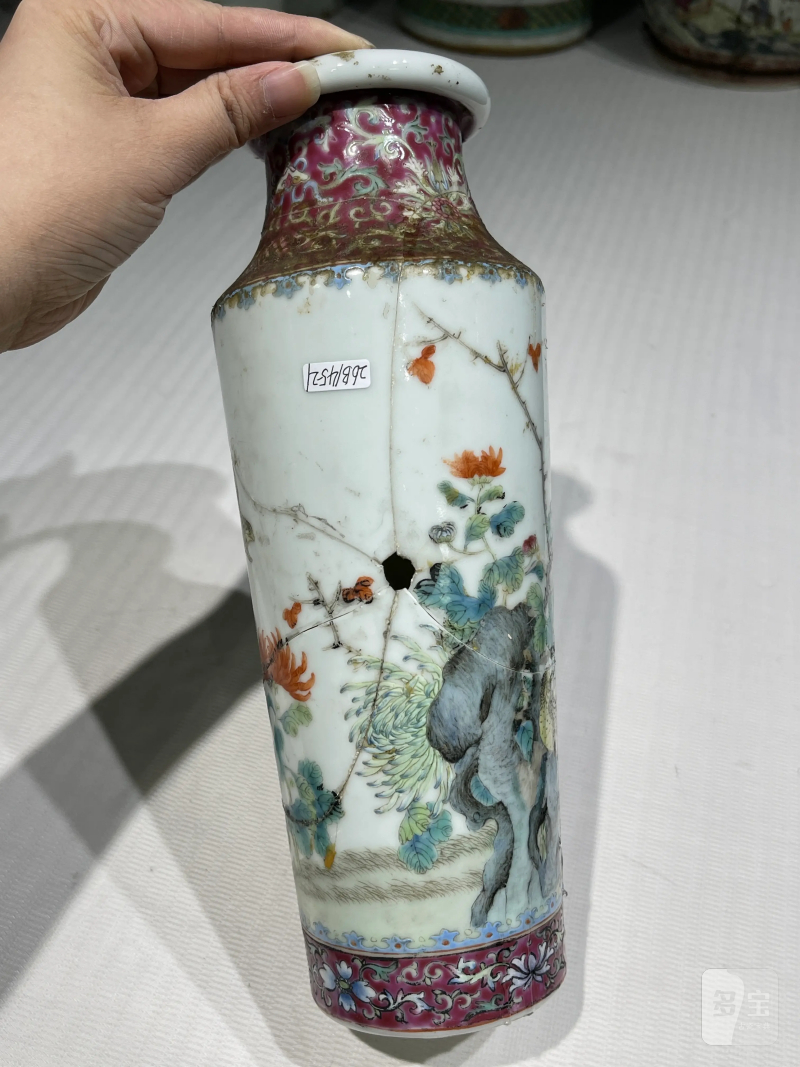 清代 粉彩花鸟纹瓶一组二十一件 - 图64